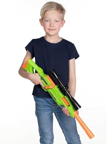 BuzzBee Air Warriors Double Shot - Doppelschuss Schrotflinten Blaster für spannende Abenteuer mit 4 Darts & 4 Hülsen