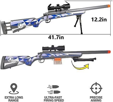 AGM MASTECH M24 Weiche Schaumstoff-Spielzeugpistole mit verbessertem Zielfernrohr für ultimativen Spielspaß drinnen und