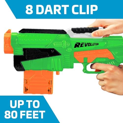 BuzzBee Air Warriors Double Shot - Doppelschuss Schrotflinten Blaster für spannende Abenteuer mit 4 Darts & 4 Hülsen