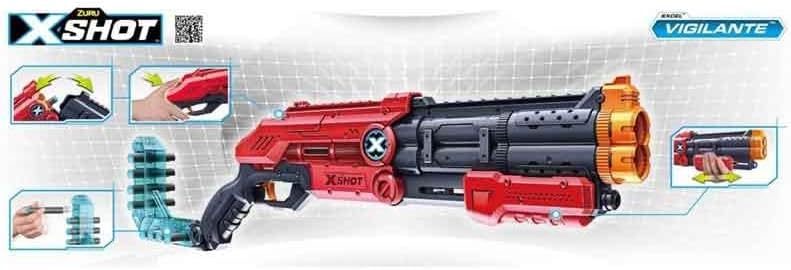 X-Shot Excel Omega Dartblaster - Inklusive 96 Darts & Munitionskette für aufregende Actionspiele