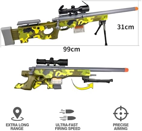 AGM MASTECH M24 Weiche Schaumstoff-Spielzeugpistole mit verbessertem Zielfernrohr für ultimativen Spielspaß drinnen und