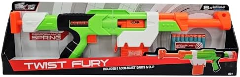 BuzzBee Air Warriors Double Shot - Doppelschuss Schrotflinten Blaster für spannende Abenteuer mit 4 Darts & 4 Hülsen