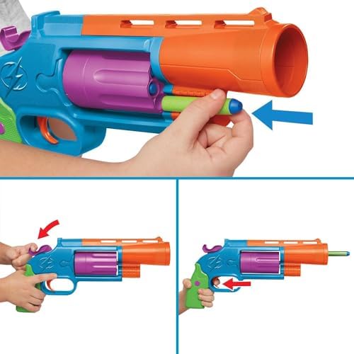 BuzzBee Air Warriors Double Shot - Doppelschuss Schrotflinten Blaster für spannende Abenteuer mit 4 Darts & 4 Hülsen