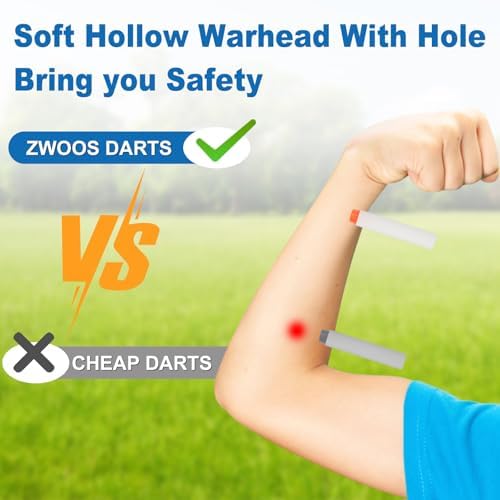 ZWOOS Nerf Darts 7,2 cm - 200 Schaumstoff-Pfeile für N-Strike Elite Blaster, perfektes Spielzeug für Wettkämpfe!