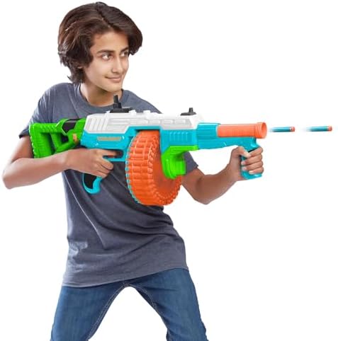 BuzzBee Air Warriors Double Shot - Doppelschuss Schrotflinten Blaster für spannende Abenteuer mit 4 Darts & 4 Hülsen