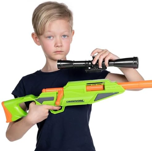 BuzzBee Air Warriors Double Shot - Doppelschuss Schrotflinten Blaster für spannende Abenteuer mit 4 Darts & 4 Hülsen