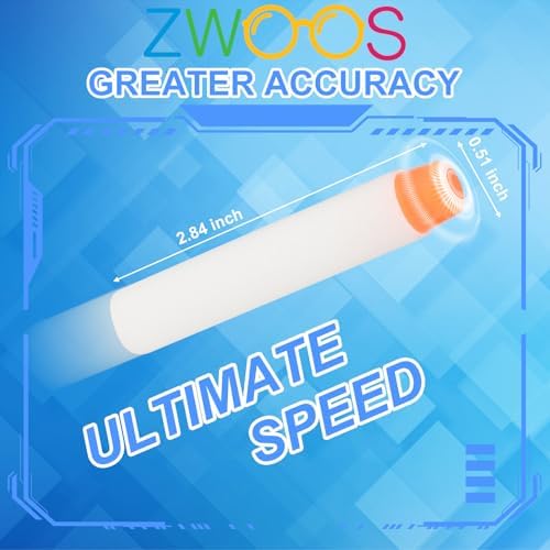ZWOOS Nerf Darts 7,2 cm - 200 Schaumstoff-Pfeile für N-Strike Elite Blaster, perfektes Spielzeug für Wettkämpfe!