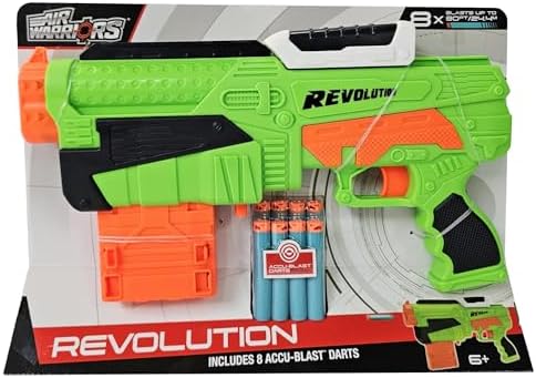 BuzzBee Air Warriors Double Shot - Doppelschuss Schrotflinten Blaster für spannende Abenteuer mit 4 Darts & 4 Hülsen