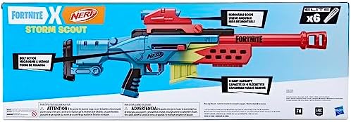 NERF Fortnite Storm Scout Blaster mit Fernrohr - 6-Dart Clip-Magazin für spannende Spiele im Freien