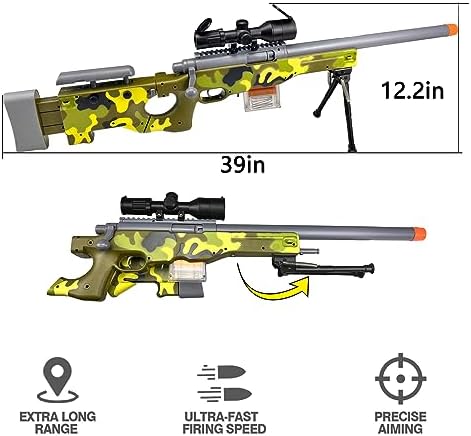 AGM MASTECH M24 Weiche Schaumstoff-Spielzeugpistole mit verbessertem Zielfernrohr für ultimativen Spielspaß drinnen und
