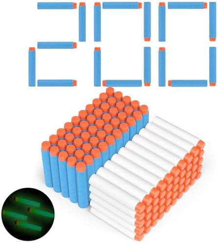 ZWOOS Nerf Darts 7,2 cm - 200 Schaumstoff-Pfeile für N-Strike Elite Blaster, perfektes Spielzeug für Wettkämpfe!