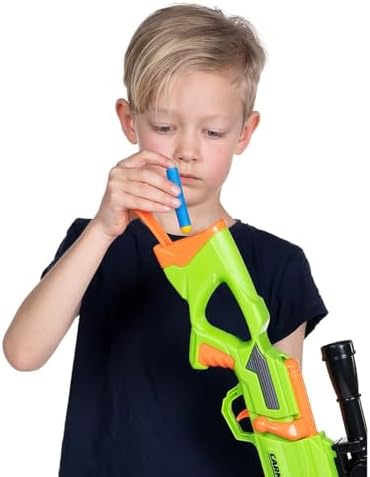 BuzzBee Air Warriors Double Shot - Doppelschuss Schrotflinten Blaster für spannende Abenteuer mit 4 Darts & 4 Hülsen