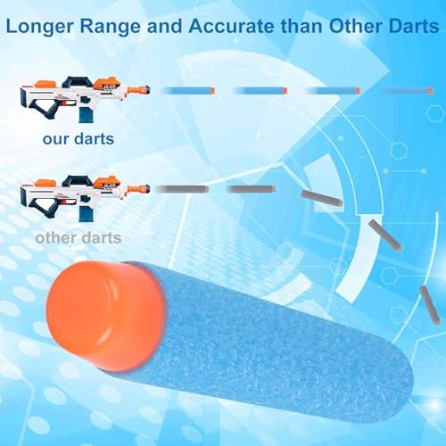 ZWOOS Nerf Darts 7,2 cm - 200 Schaumstoff-Pfeile für N-Strike Elite Blaster, perfektes Spielzeug für Wettkämpfe!