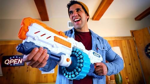 X-Shot Excel Omega Dartblaster - Inklusive 96 Darts & Munitionskette für aufregende Actionspiele