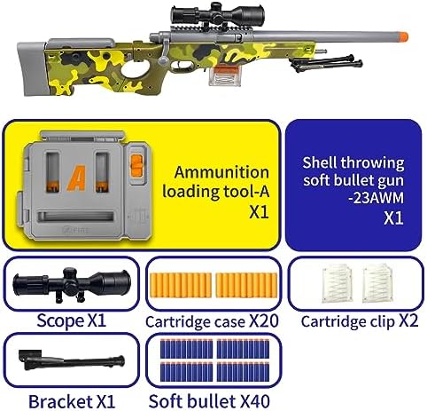 AGM MASTECH M24 Weiche Schaumstoff-Spielzeugpistole mit verbessertem Zielfernrohr für ultimativen Spielspaß drinnen und