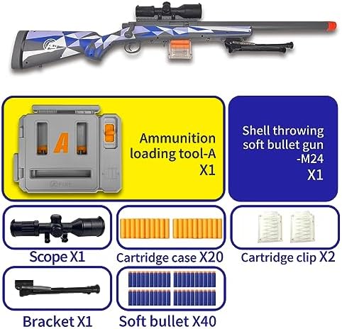 AGM MASTECH M24 Weiche Schaumstoff-Spielzeugpistole mit verbessertem Zielfernrohr für ultimativen Spielspaß drinnen und