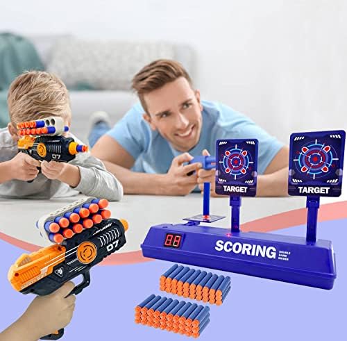 Nerf Spielzeug Pistole mit Zielscheibe und 60 Darts – Tolle Geschenkidee für Kinder 6-10 Jahre zu Weihnachten und Geburt