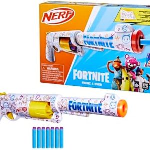 Nerf Fortnite Frenz 4 Ever Dart-Blaster - Freunde-Lackierung, 6 Darts, perfektes Outdoorspielzeug für Kinder zur Weihnac