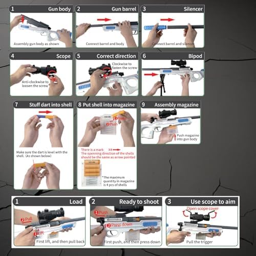 AGM MASTECH M24 Weiche Schaumstoff-Spielzeugpistole mit verbessertem Zielfernrohr für ultimativen Spielspaß drinnen und