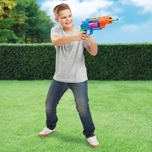 BuzzBee Air Warriors Double Shot - Doppelschuss Schrotflinten Blaster für spannende Abenteuer mit 4 Darts & 4 Hülsen