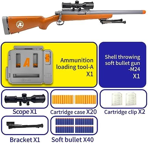 AGM MASTECH M24 Weiche Schaumstoff-Spielzeugpistole mit verbessertem Zielfernrohr für ultimativen Spielspaß drinnen und