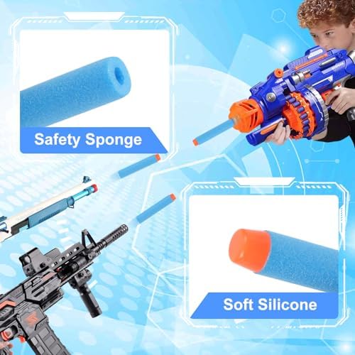 ZWOOS Nerf Darts 7,2 cm - 200 Schaumstoff-Pfeile für N-Strike Elite Blaster, perfektes Spielzeug für Wettkämpfe!