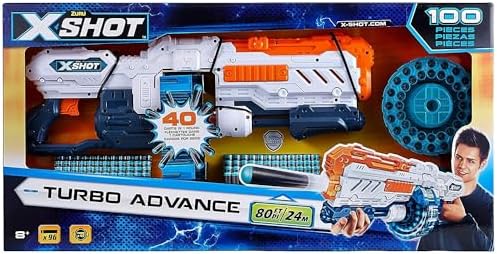 X-Shot Excel Omega Dartblaster - Inklusive 96 Darts & Munitionskette für aufregende Actionspiele