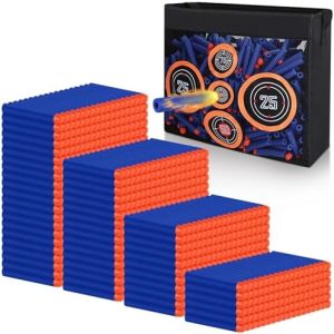 600 Nerf Darts Schaum Munition für Elite Blaster – Perfekte Nachfüllung mit Zielscheibe und Tragetasche!