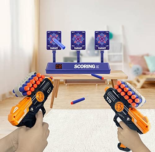 Nerf Spielzeug Pistole mit Zielscheibe und 60 Darts – Tolle Geschenkidee für Kinder 6-10 Jahre zu Weihnachten und Geburt