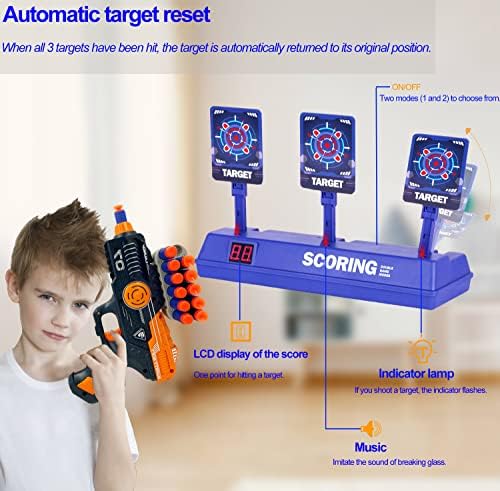 Nerf Spielzeug Pistole mit Zielscheibe und 60 Darts – Tolle Geschenkidee für Kinder 6-10 Jahre zu Weihnachten und Geburt