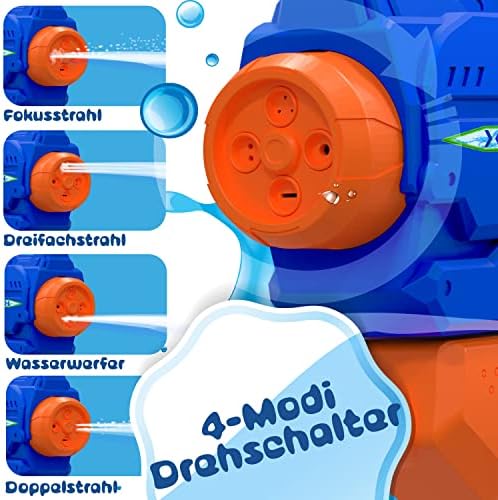 KESSER® Wasserpistole 2er Set - Spritzpistolen für Strandspaß mit 10-11 Meter Reichweite, 1500ml Fassungsvermögen, Schwa