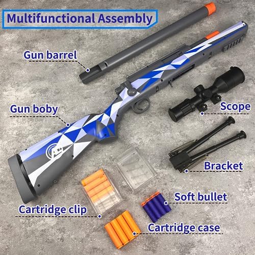 AGM MASTECH M24 Weiche Schaumstoff-Spielzeugpistole mit verbessertem Zielfernrohr für ultimativen Spielspaß drinnen und