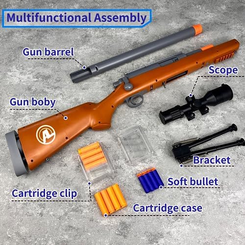 AGM MASTECH M24 Weiche Schaumstoff-Spielzeugpistole mit verbessertem Zielfernrohr für ultimativen Spielspaß drinnen und