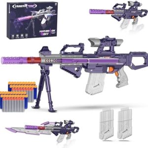 Nerf Gun Sniper Elektrische Spielzeug Pistole mit 2 Magazinen & 50 Darts – Perfektes Geschenk für Jungen 6-12 Jahre, für