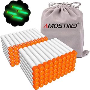 AMOSTING 100 Stück Leuchtende Pfeile für Nerf Elite |0 - Ideal für nächtliche Battles!